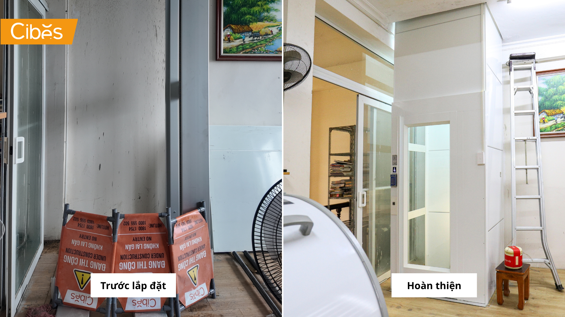 Hoàn thiện nâng cấp thang máy gia đình tại Hà Nội 